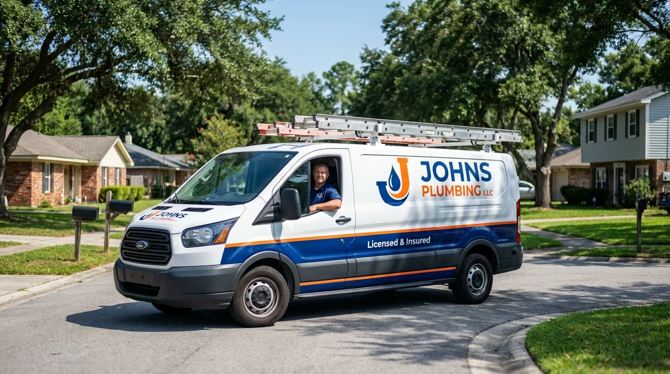 Johns Plumbing LLC service van in Rohnert Park, CA